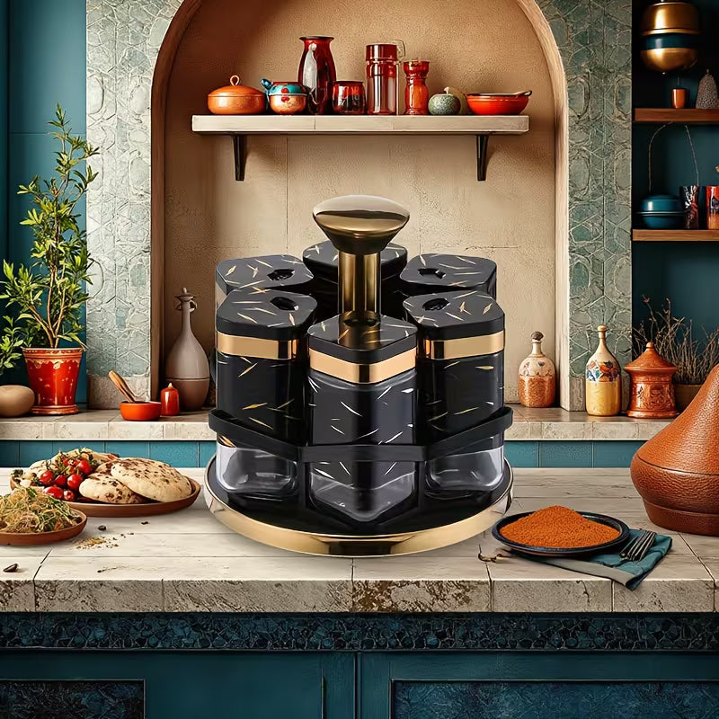 360° Rotating Spice Carousel Rack - Zamora Mart