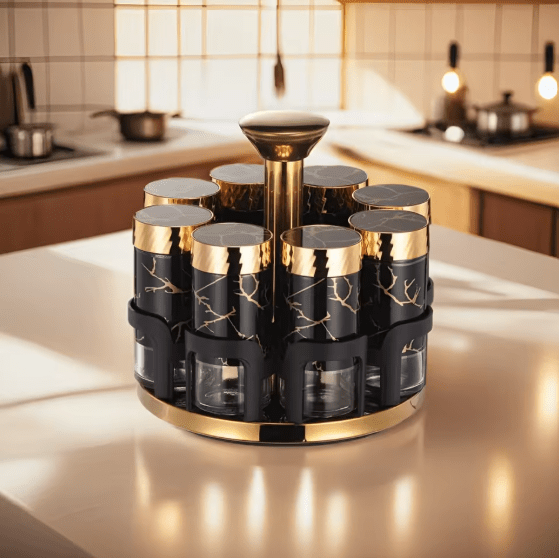 360° Rotating Spice Carousel Rack - Zamora Mart
