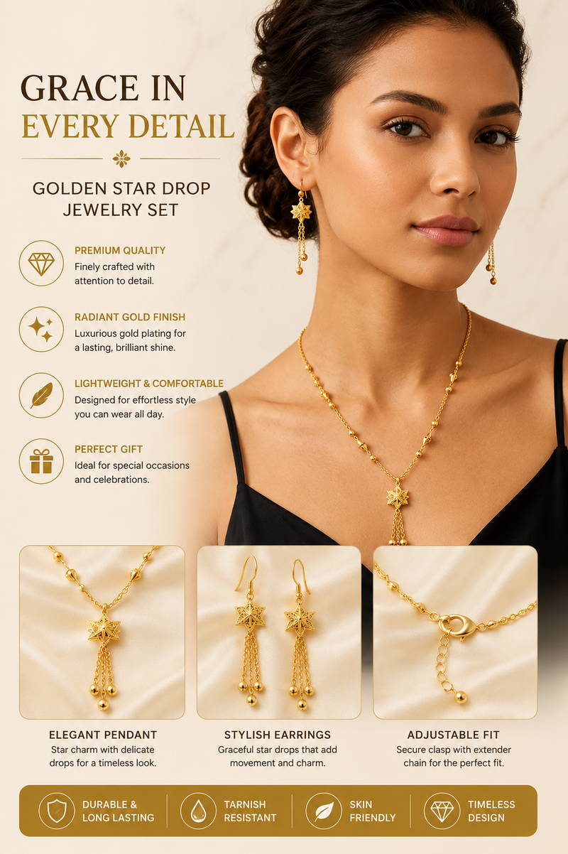 Elegant jewelry necklace set by ZAMORA MART featuring intricate design with matching earrings and pendant.
