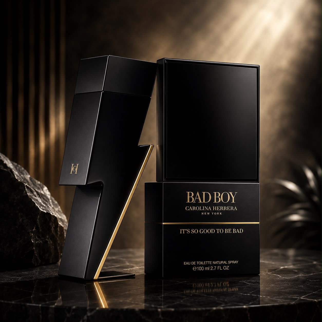 ZAMORA MART Badboy perfume bottle with sleek design, showcasing the fragrance's elegant packaging and branding.