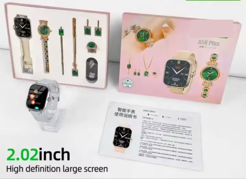 ZAMORA MART A56 Smart Watch with digital display, black band, and sleek design for fitness and everyday use.