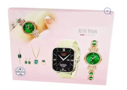 ZAMORA MART A56 Smart Watch with digital display, black band, and fitness tracking features on a clean white background.