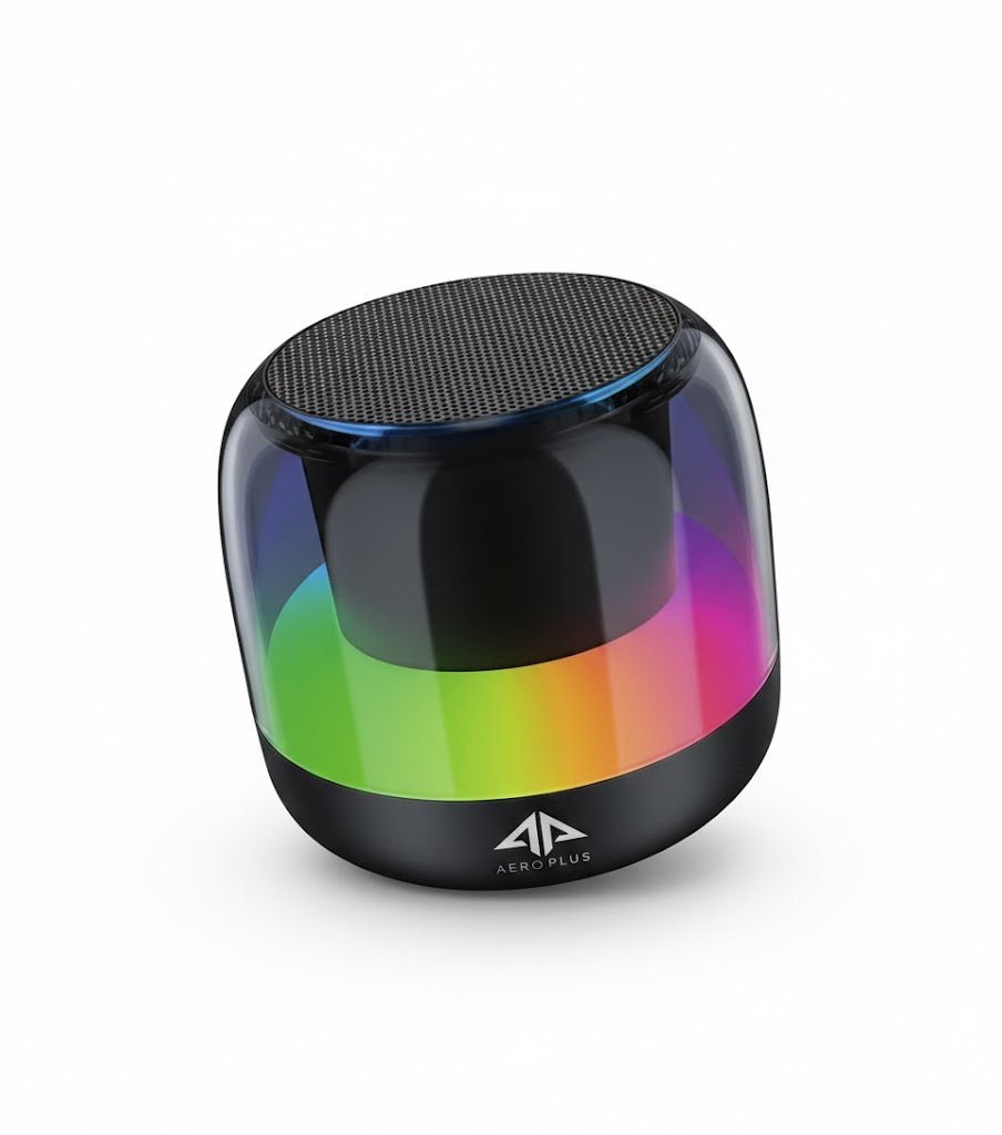 Colorful ZAMORA MART wireless speaker with vibrant design, compact shape, and visible buttons for portable audio playback.