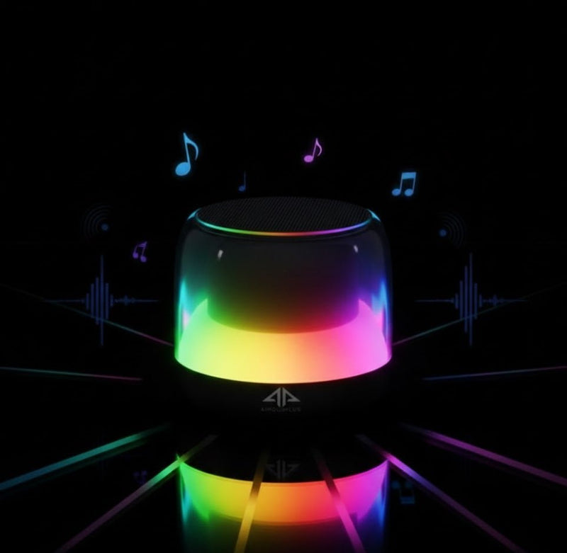 Colorful wireless speaker by ZAMORA MART with vibrant design and compact shape, ideal for portable audio enjoyment.