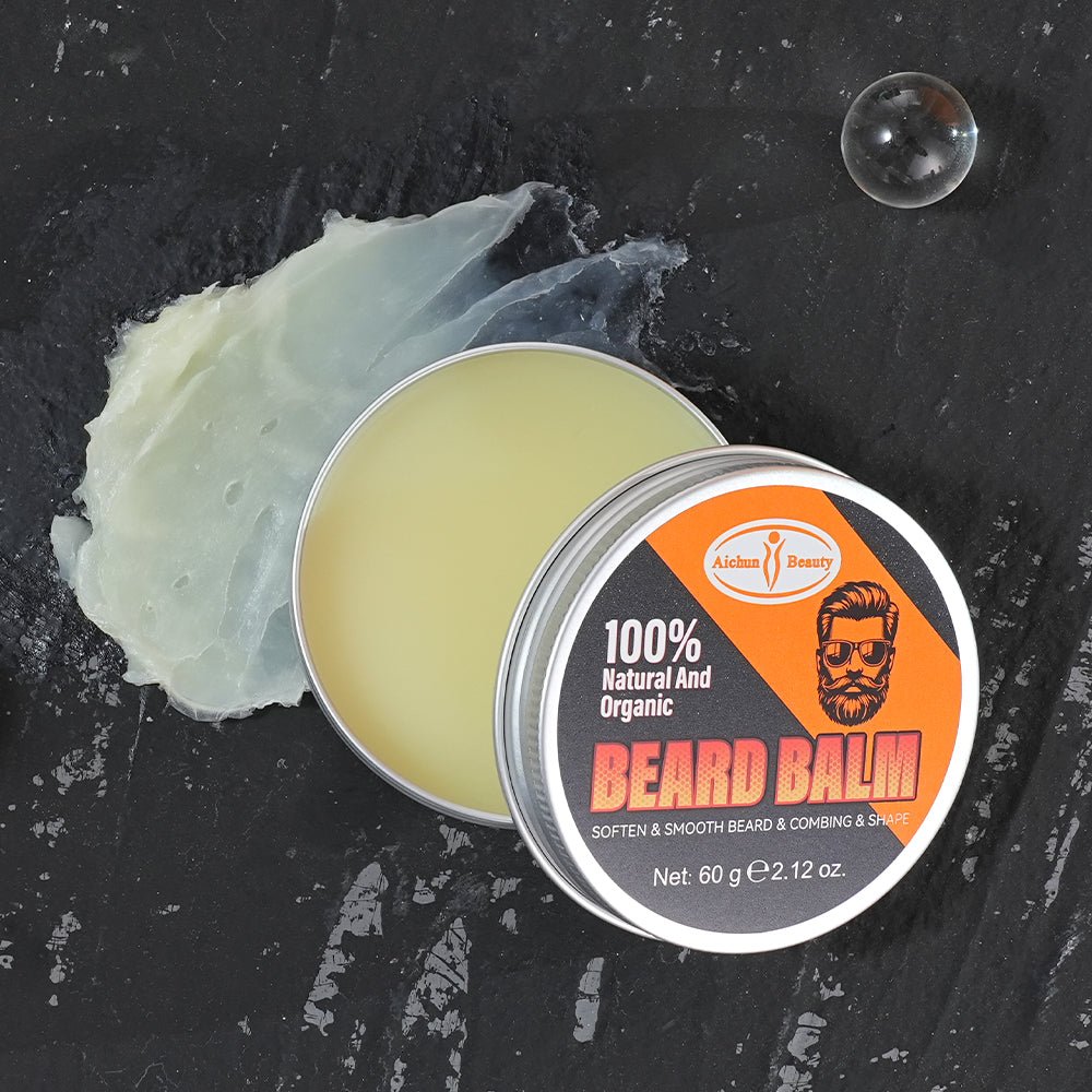 ZAMORA MART beard balm in a jar, showing smooth textured balm for grooming and styling facial hair.