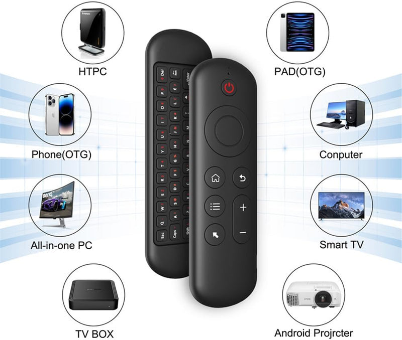 ZAMORA MART Air Mouse Remote Keyboard with built-in touchpad, compact design, and wireless connectivity for easy media control.