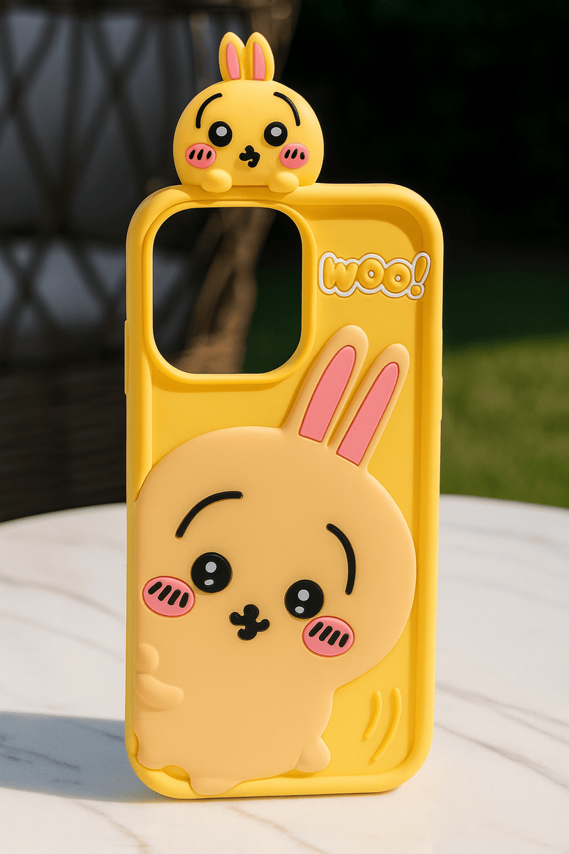 ZAMORA MART Bunny Silicone iPhone Case with cute bunny design, flexible cover for iPhone protection and style.