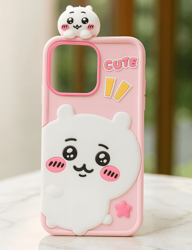 Silicone bunny iPhone case featuring a cute bunny design, in vibrant colors, by ZAMORA MART.