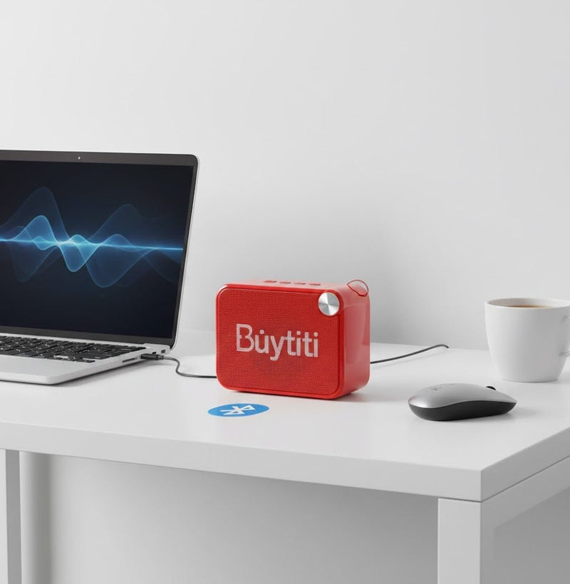 ZAMORA MART portable Bluetooth speaker with compact design and built-in controls, ideal for wireless audio on the go.