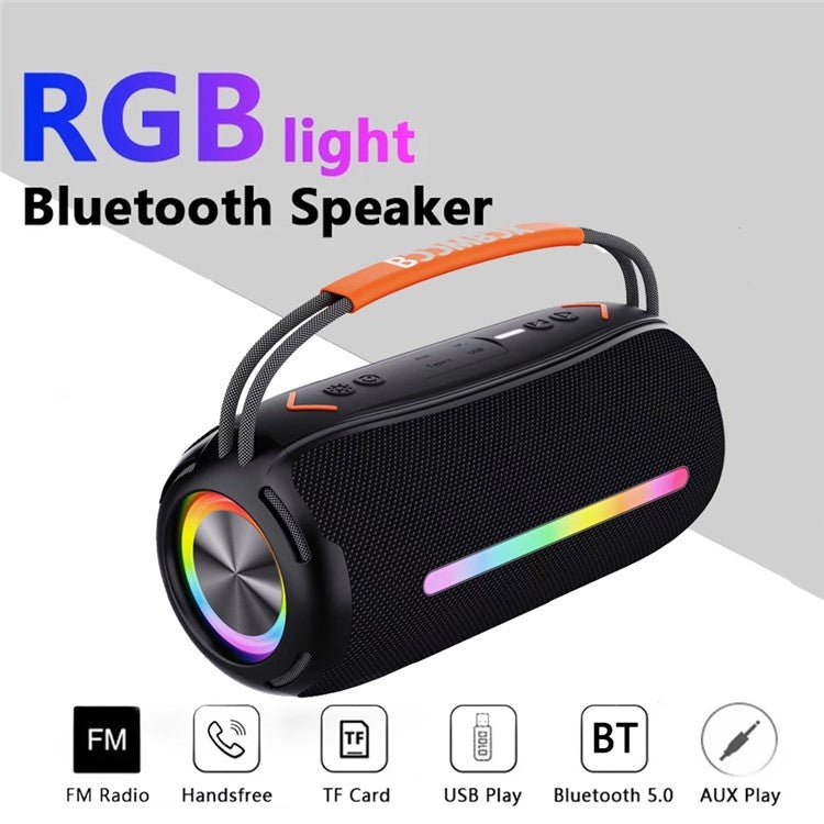 ZAMORA MART Pro Wireless Speaker in black with sleek design and built-in control buttons on the side.