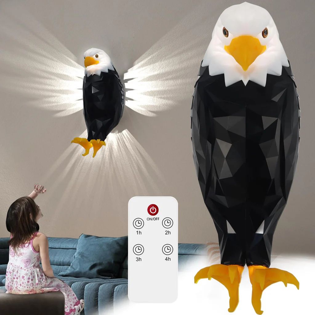 ZAMORA MART eagle-shaped decoration light with illuminated details, ideal for decorative or ambient lighting displays.