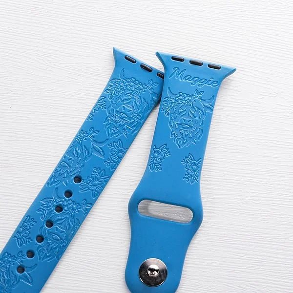ZAMORA MART designer silicone watch strap in black with textured surface for comfortable wear and stylish look