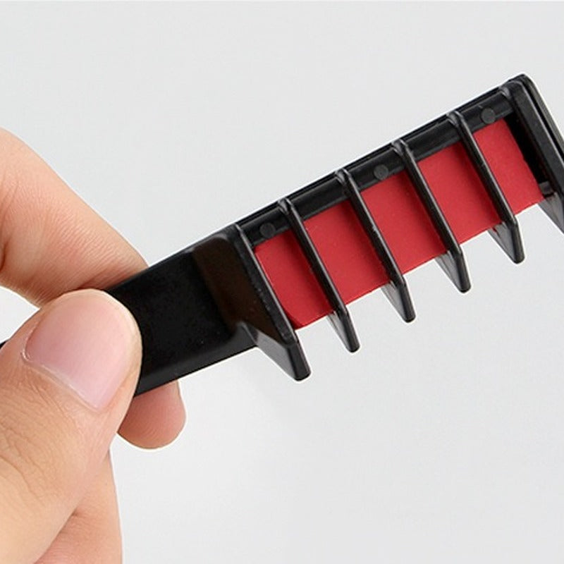 Six ZAMORA MART hair dye combs, black plastic styling tools with fine and wide teeth for hair coloring and sectioning.