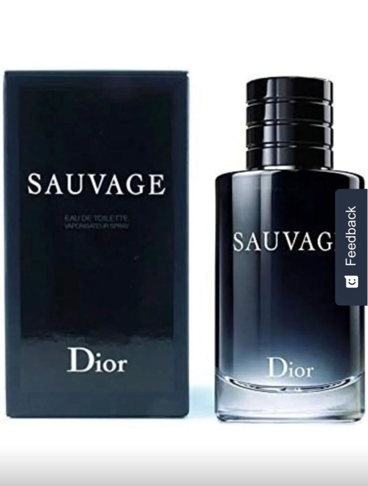 Dior Sauvage Eau de Toilette spray by ZAMORA MART, featuring a sleek glass bottle with a silver cap and fresh, woody fragrance.