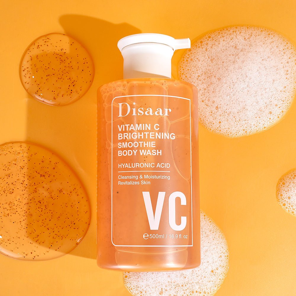 ZAMORA MART Smoothie Body Wash in a bottle with a colorful label, designed for gentle cleansing and refreshment.