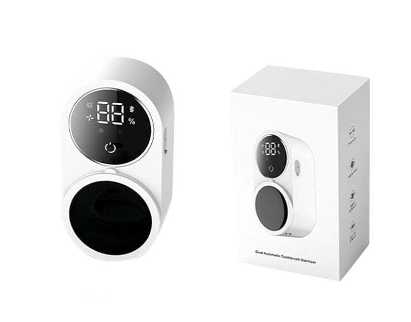 ZAMORA MART automatic sensing toothbrush in box, featuring double sensors and sleek design for efficient oral cleaning