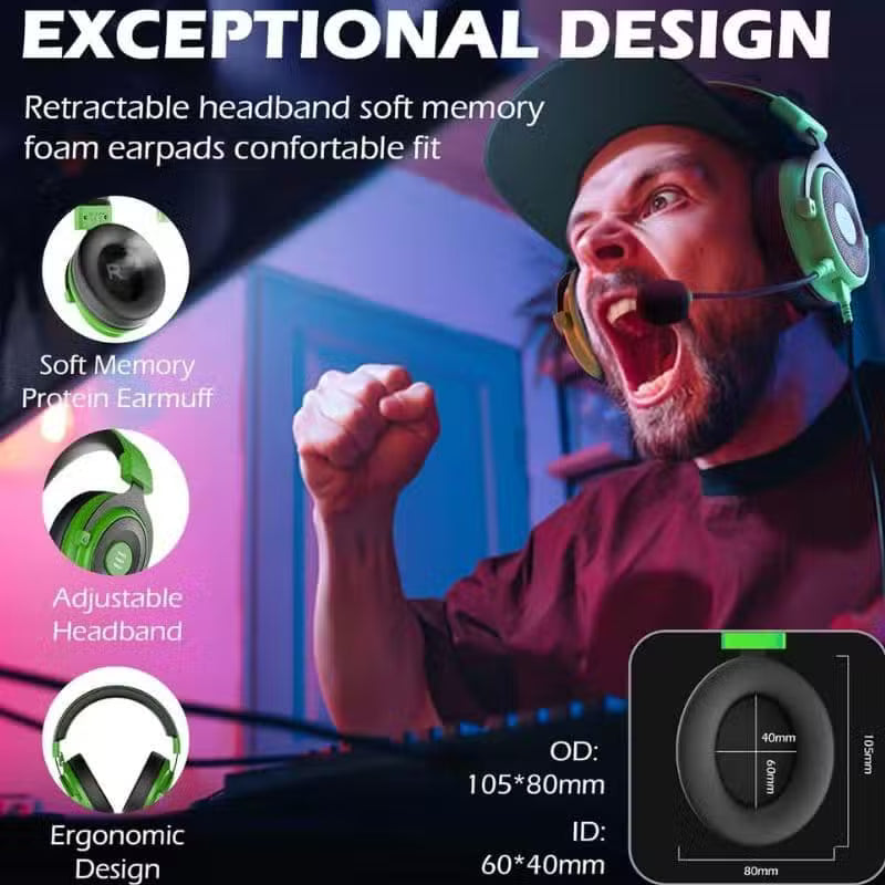 ZAMORA MART Pro 2-in-1 gaming headset with noise-cancelling ear cups and adjustable headband, suitable for gaming sessions