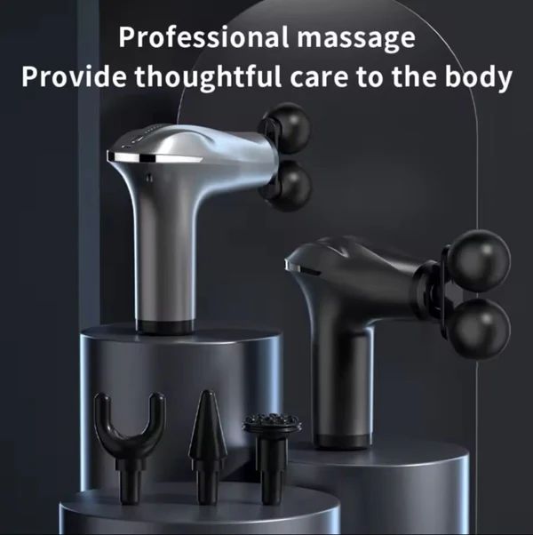 Electric ZAMORA MART muscle massage gun for muscle relaxation and recovery, featuring a double-head design.