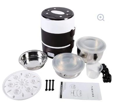 ZAMORA MART electric food container with digital control panel, compact design, and transparent lid for easy monitoring.