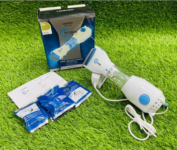 ZAMORA MART electric head lice comb with fine teeth for effective lice removal and scalp treatment.