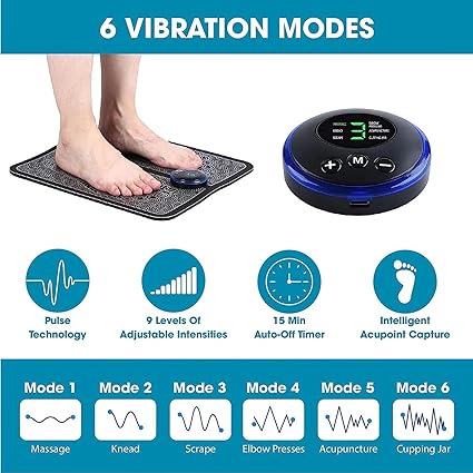 ZAMORA MART EMS foot massager mat with textured surface for soothing foot therapy and relaxation.