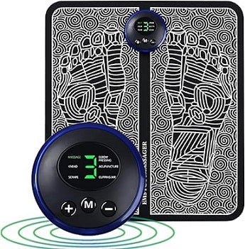 ZAMORA MART EMS foot massager mat with textured surface for soothing foot relief and relaxation.