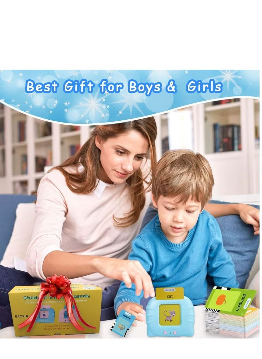 Bright ZAMORA MART kids flash cards featuring colorful images and educational content for early learning and development.