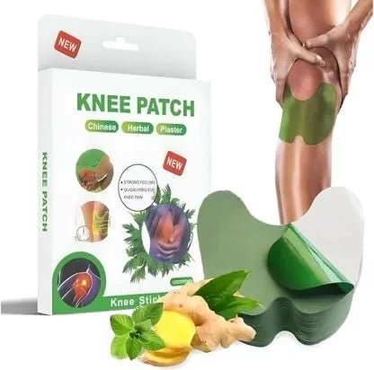 Natural knee pain patches by ZAMORA MART, showing flexible adhesive patches designed for knee pain relief.