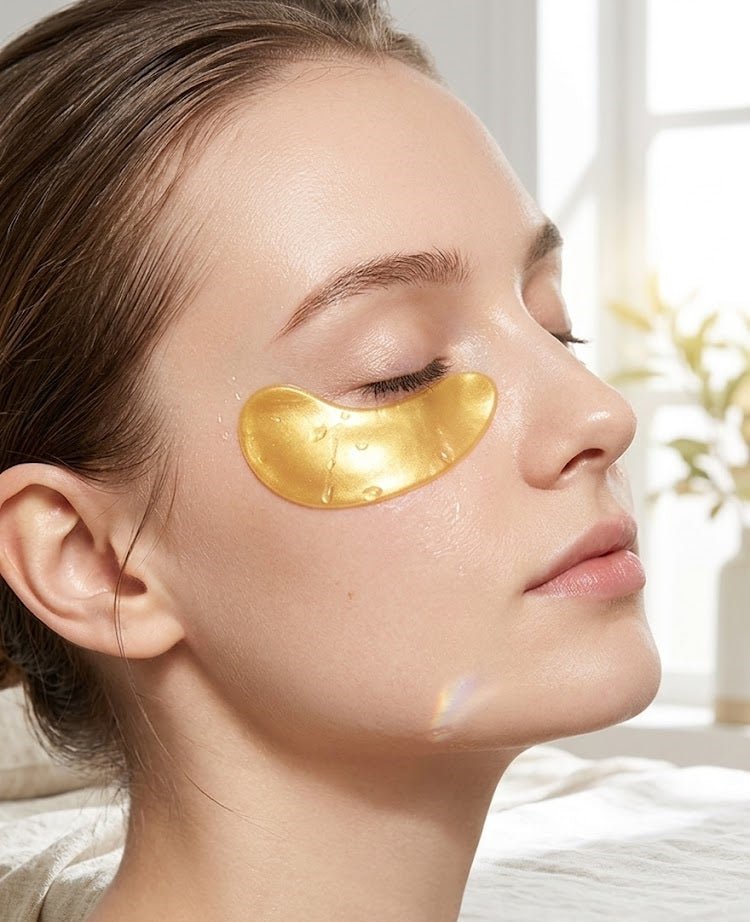 Golden eye masks by ZAMORA MART, featuring a luxurious design for eye relaxation and skincare.