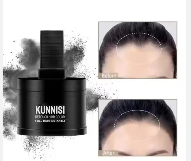ZAMORA MART Hair Filler Powder in a jar, showing the fine hair powder texture for volume and hair thickening.