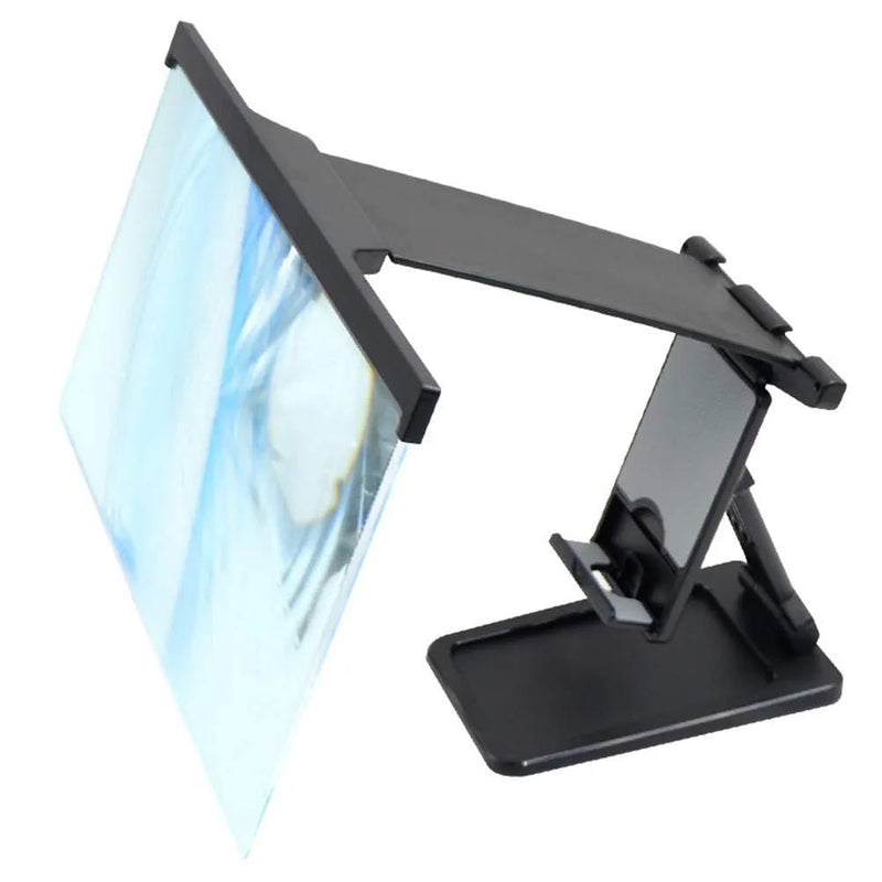 HD phone screen amplifier with foldable stand by ZAMORA MART, showcasing clear magnification of a smartphone screen.