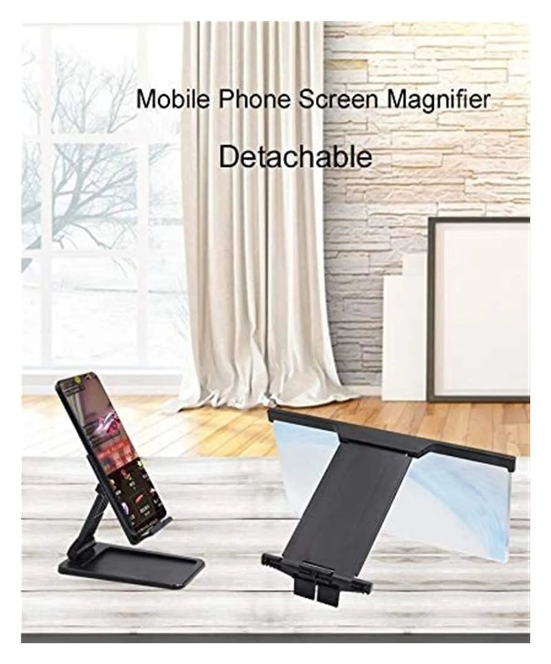 HD phone screen amplifier with foldable stand by ZAMORA MART enhances phone viewing and audio experience.