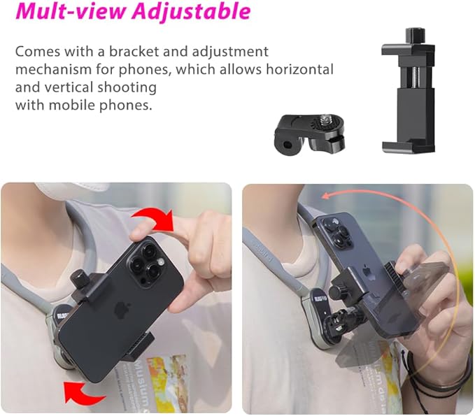 ZAMORA MART neck hanging phone holder with adjustable strap and secure clip for hands-free smartphone use.