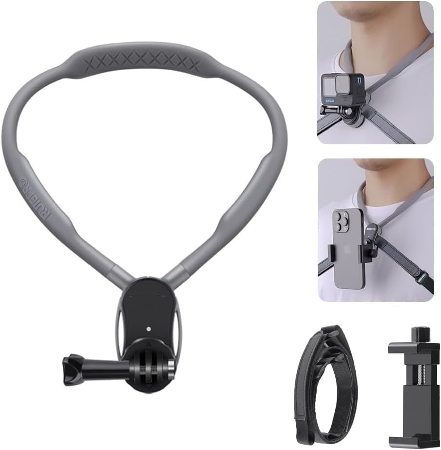 ZAMORA MART neck hanging phone holder with adjustable strap and secure clip for hands-free phone access.
