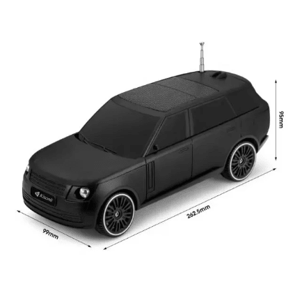ZAMORA MART wireless speaker with built-in mobile holder, compact design, black finish, and control buttons on the front.