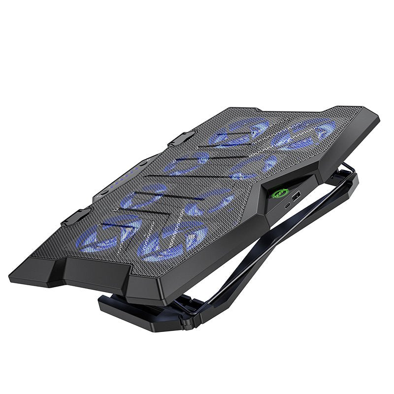 ZAMORA MART Monte Notebook Cooling Fan, compact black portable cooling fan for laptops, with adjustable speed and quiet operation.