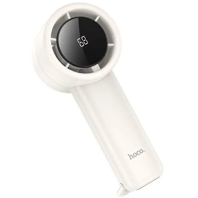 ZAMORA MART Hoco portable handheld fan with adjustable settings and lightweight design for personal cooling.