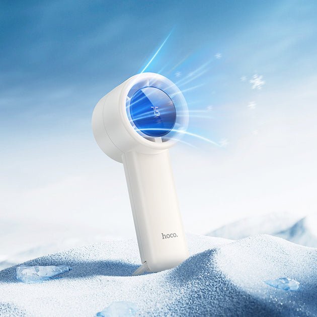 ZAMORA MART Hoco portable handheld fan with adjustable settings and compact design, perfect for personal cooling on the go.