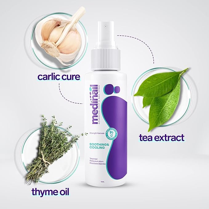 ZAMORA MART nail fungus spray in a white bottle with a spray nozzle, designed to treat nail infections effectively.
