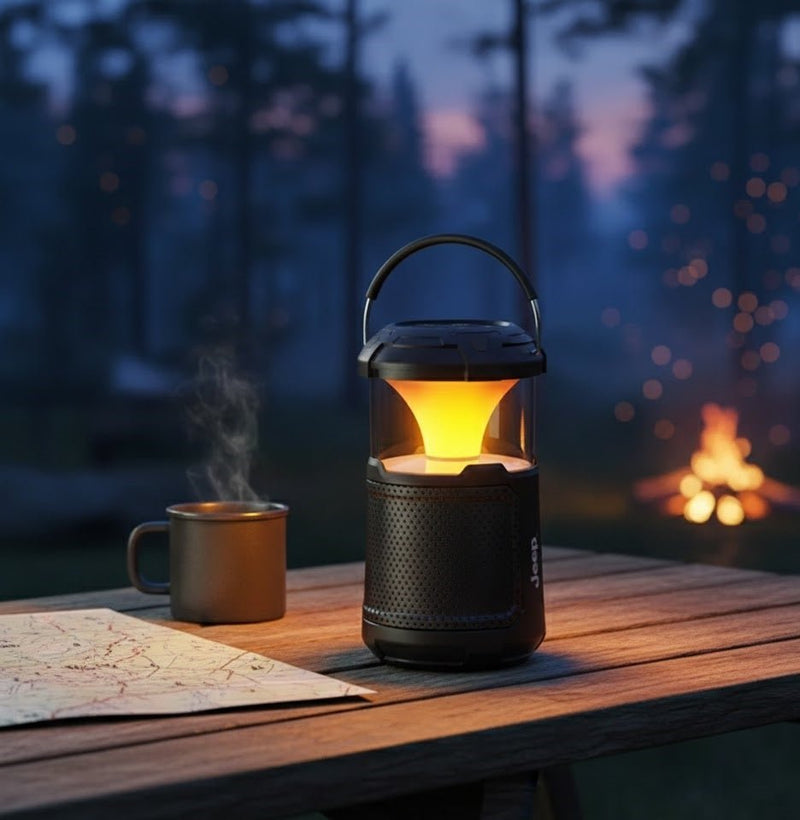 ZAMORA MART outdoor Bluetooth speaker in a rugged jeep design, ideal for outdoor audio experiences.