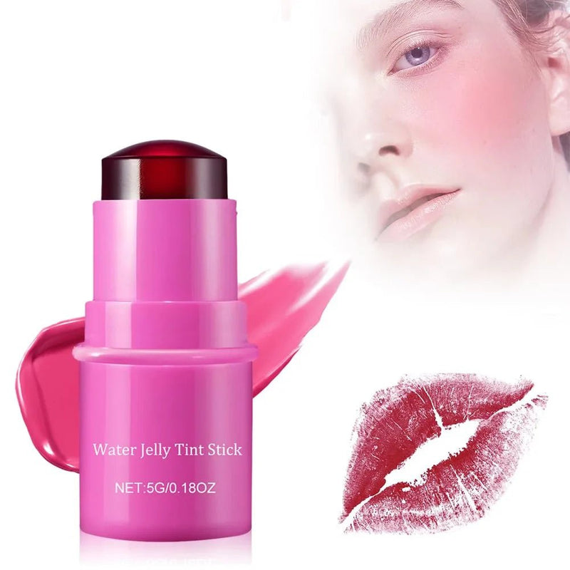 ZAMORA MART Jelly Blush Stick for Lips, smooth pink lip blush stick with a glossy finish, displayed on a white background.