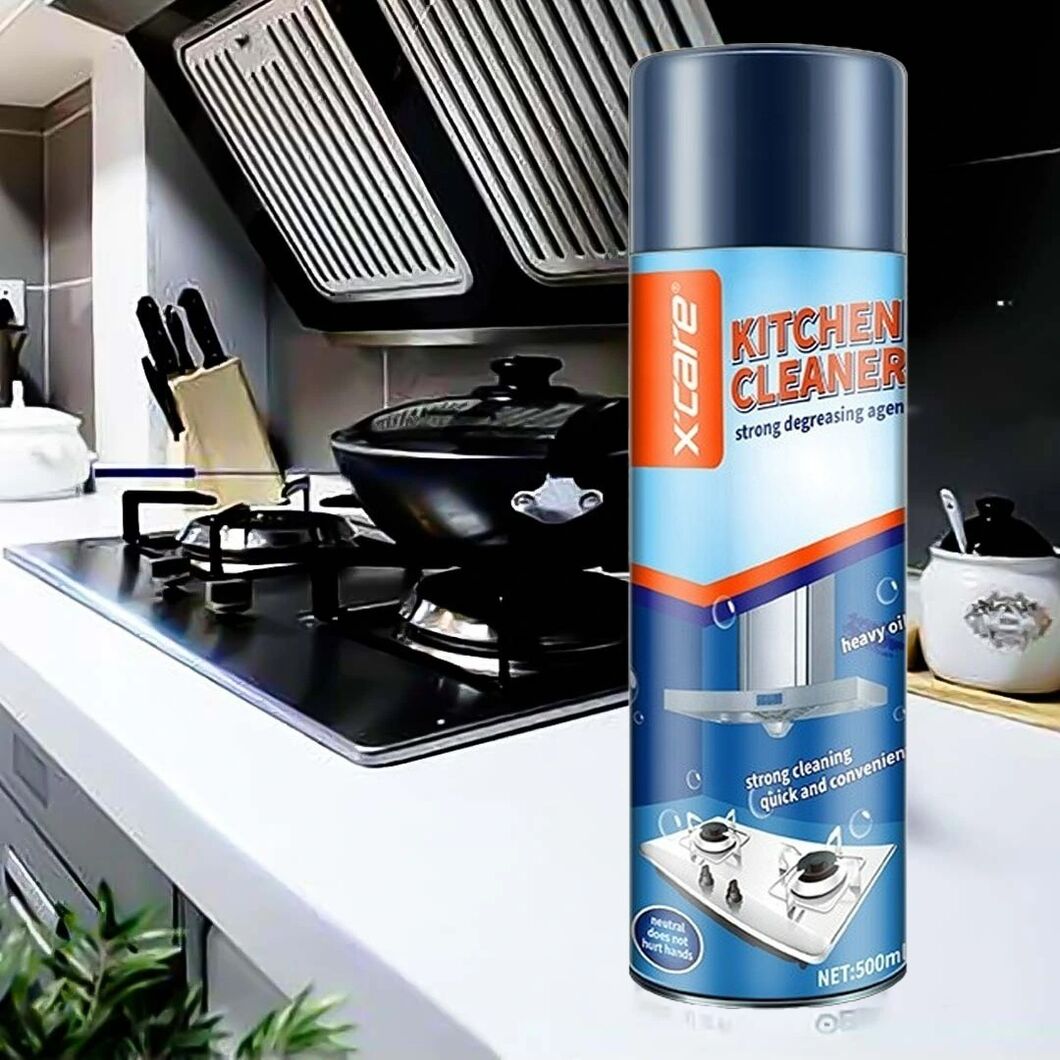 ZAMORA MART kitchen cleaner spray in a white bottle with a spray nozzle, suitable for cleaning kitchen surfaces and appliances.