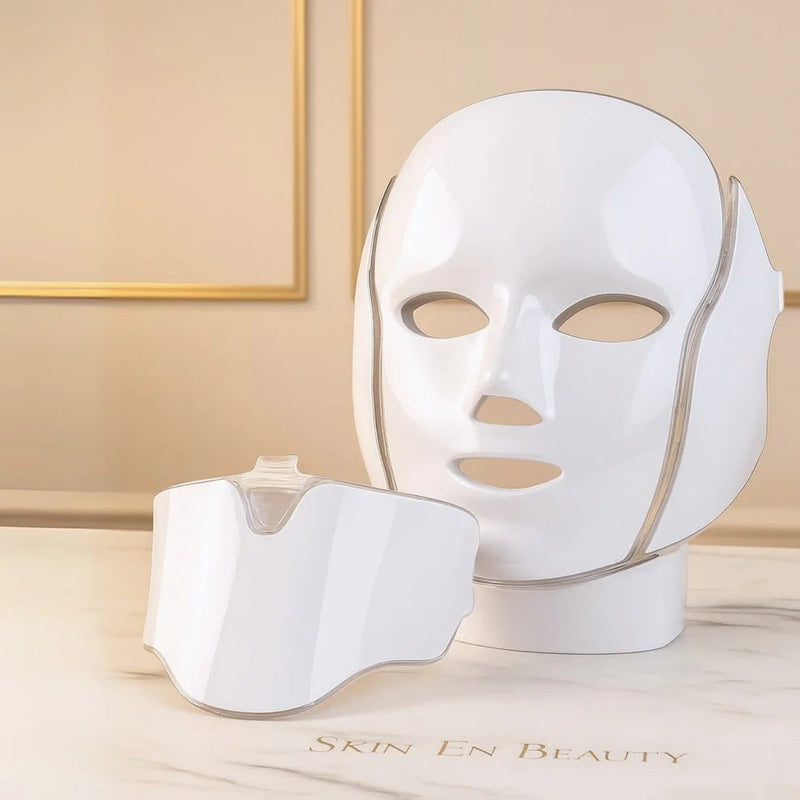 ZAMORA MART LED Photon Rejuvenation Face Mask showing a sleek black facial mask with LED lights for skin therapy.