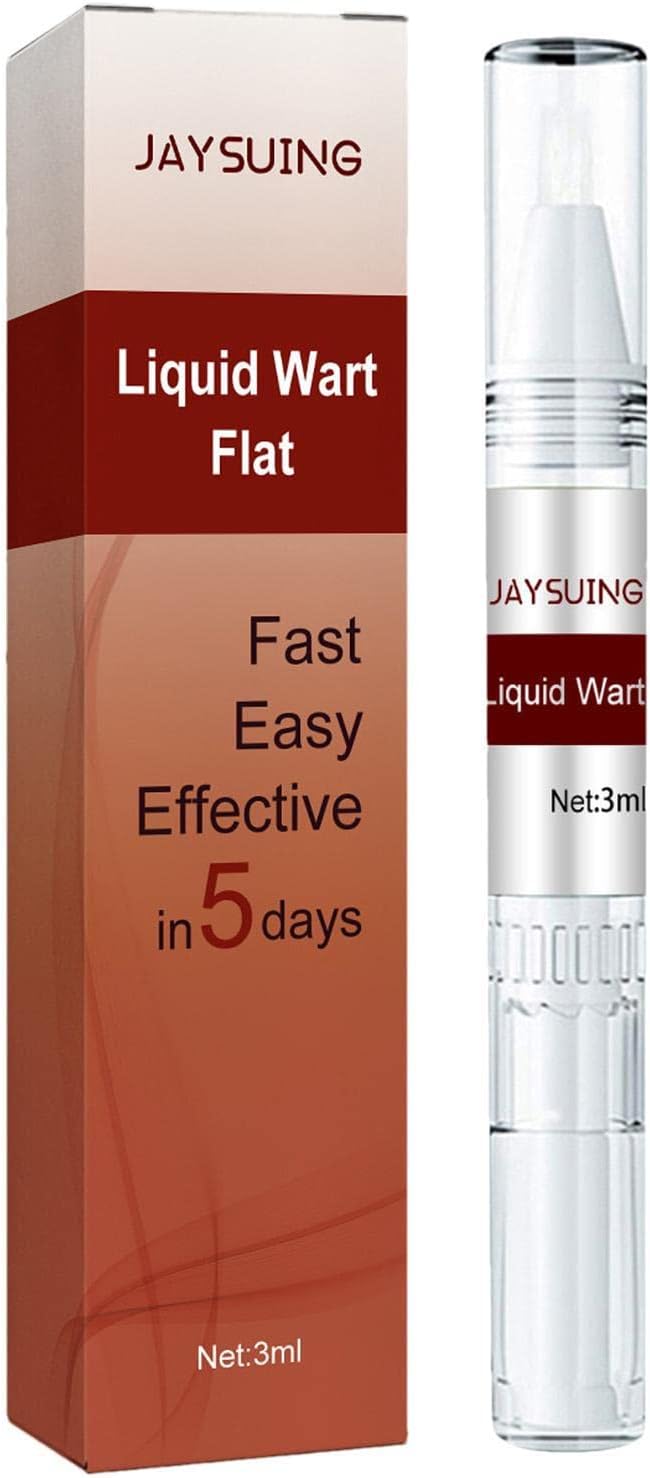ZAMORA MART liquid wart flat treatment in a clear bottle, designed for effective wart removal on skin.
