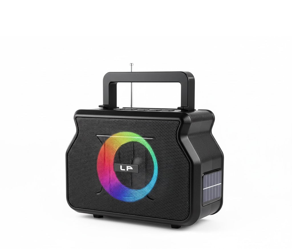 ZAMORA MART Sun Solar RGB Wireless Solar Speaker with colorful LED lights and portable design, ideal for outdoor music.