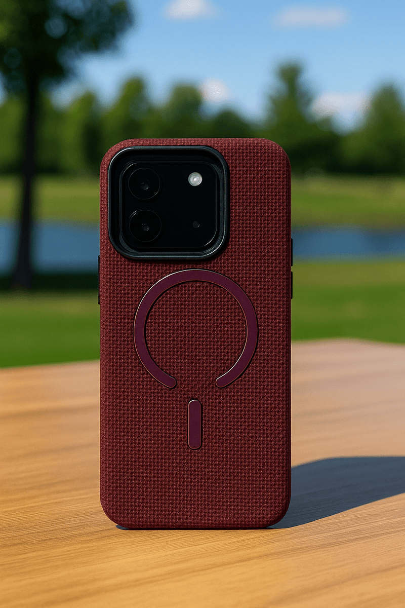 Magsafe-compatible shockproof textured iPhone case by ZAMORA MART, featuring durable material and grip-enhancing surface.