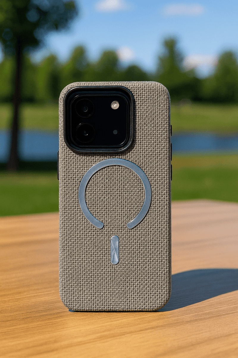 ZAMORA MART silicone shockproof iPhone cover with textured surface and MagSafe compatibility, designed for durable protection.