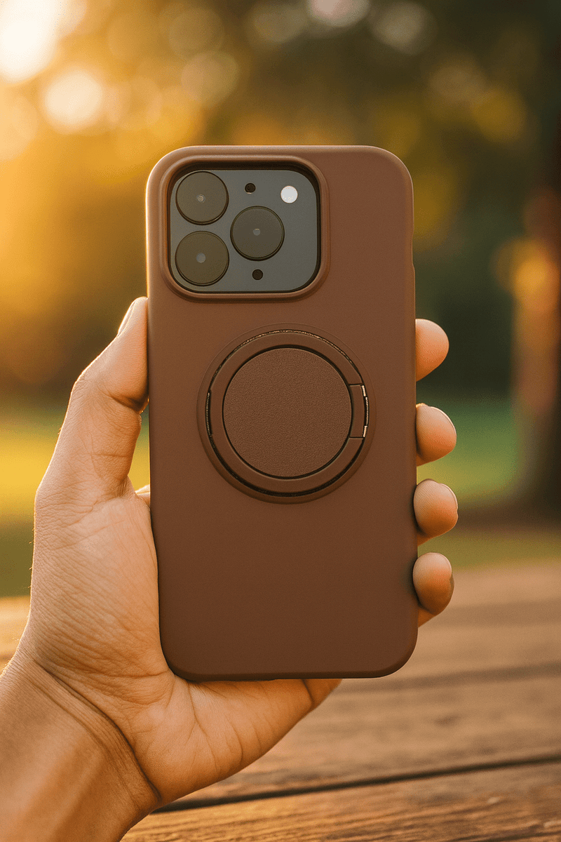 Silicone shockproof iPhone cover by ZAMORA MART, MagSafe-compatible, with a smooth, flexible design for protection and style.