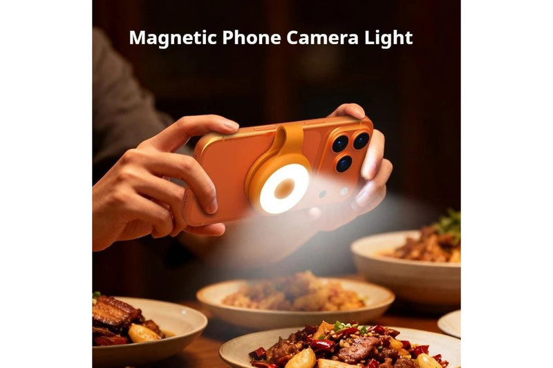 Mag Snap magnetic fill light by ZAMORA MART showing a compact, portable magnetic LED light with adjustable brightness.