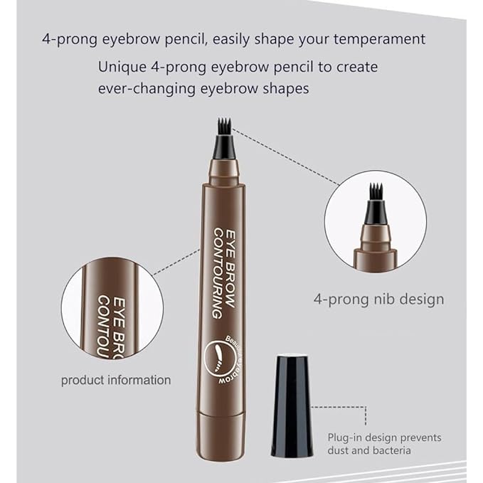 ZAMORA MART Micro Eyebrow Pencil with fine tip for precise eyebrow shaping and natural fill-in, black color.